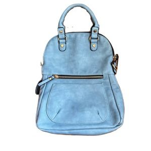 Urban Expressions Light Blue Vegan Leather Crossbody Bag